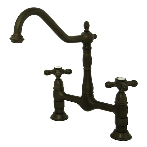 KS1175AX Heritage Bridge Kitchen Faucet, Oil Rubbed Bronze